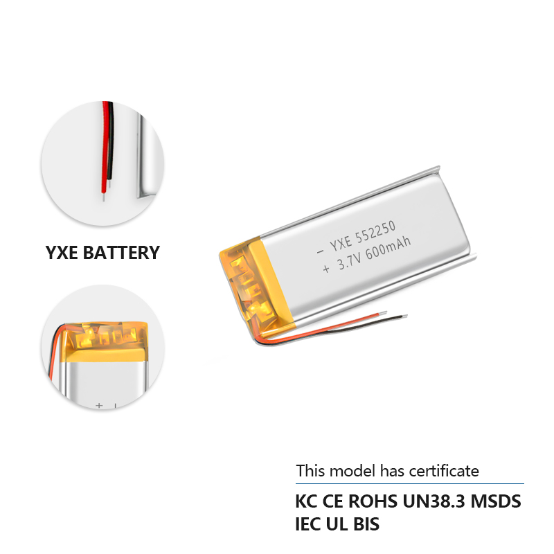 3.7 V Li-ion Battery 552250-600mah